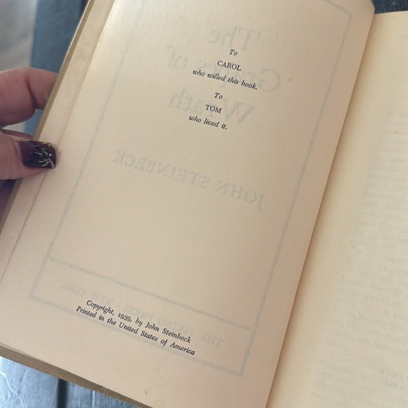 The Grapes of Wrath Hard Cover Book John Steinbeck 1939 - Picture 5 of 8